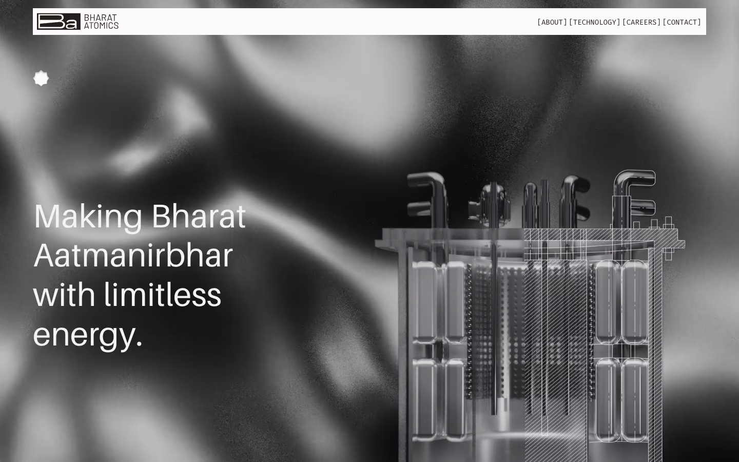 Bharat Atomics website, the home page