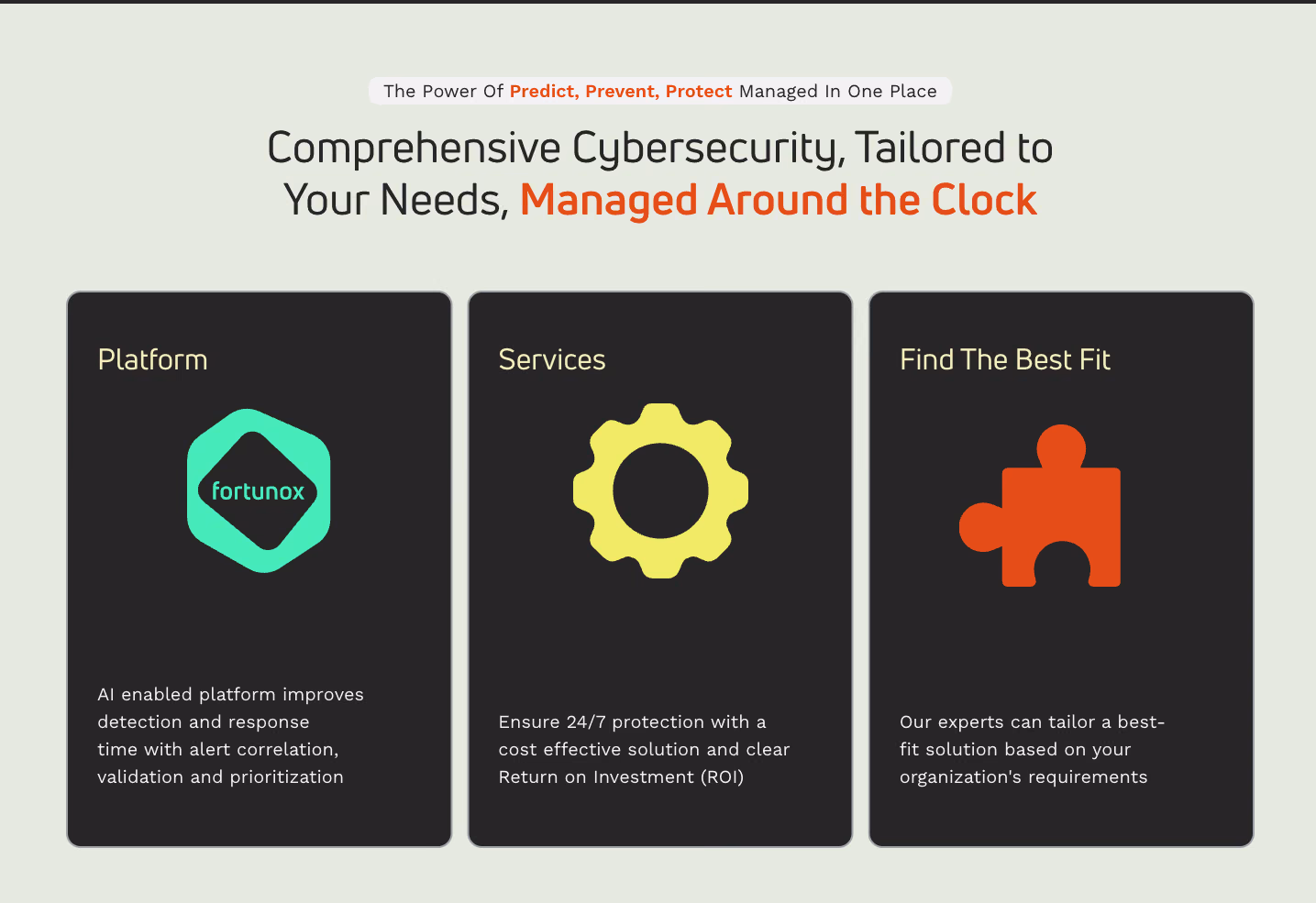 Fortuna Cysec website, platform, services and fit, as three cards