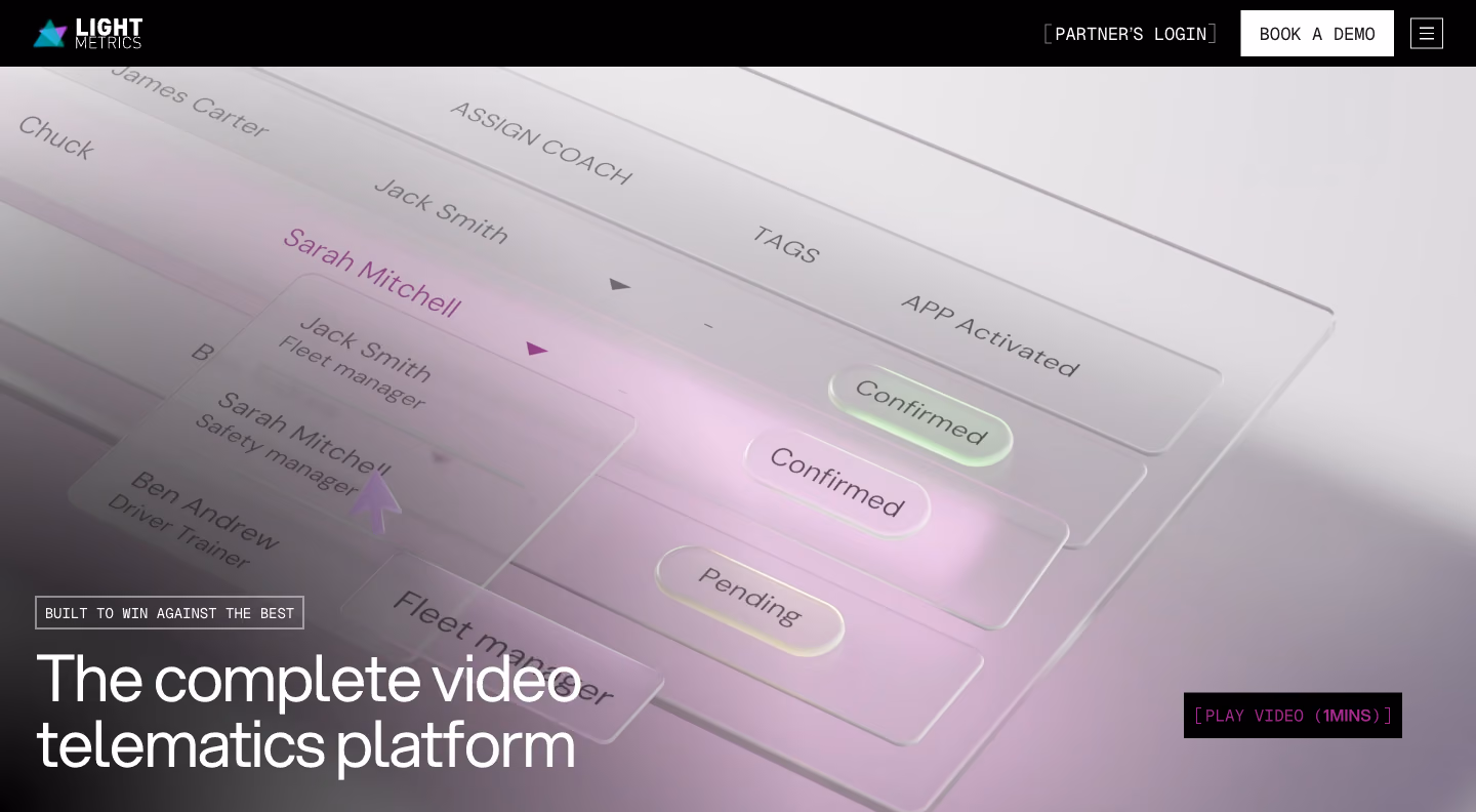 LightMetrics website, the new home page