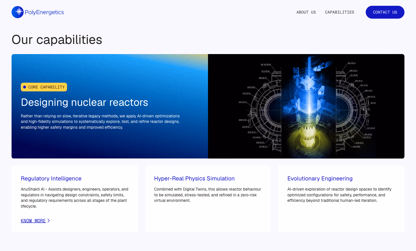 PolyEnergetics website, site section