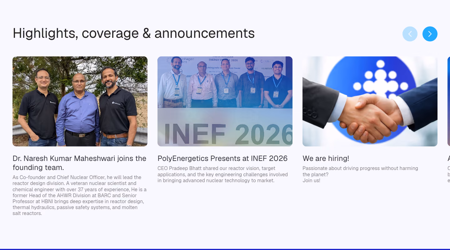 PolyEnergetics website, the coverage feed, which the team publishes to itself