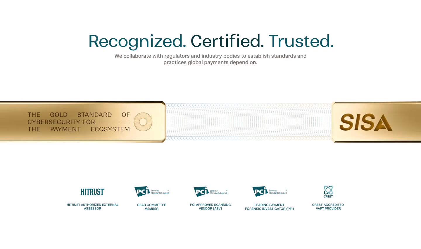 SISA website, the accreditations, given room rather than a logo strip